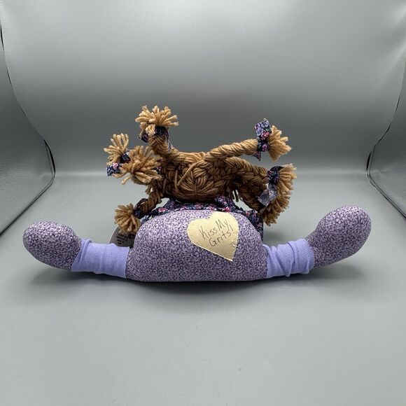 2001 One of a Kind Dolls Hand Made Kathy Eitel Purple Kiss My Grits Fabric Doll - Picture 3 of 11